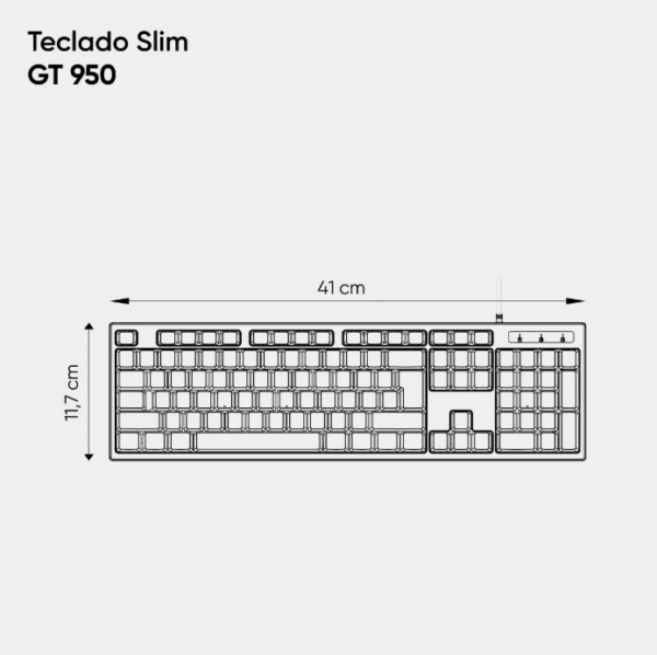 Teclado Slim Com Fio 950 Abnt2 | Goldentec - Image 3
